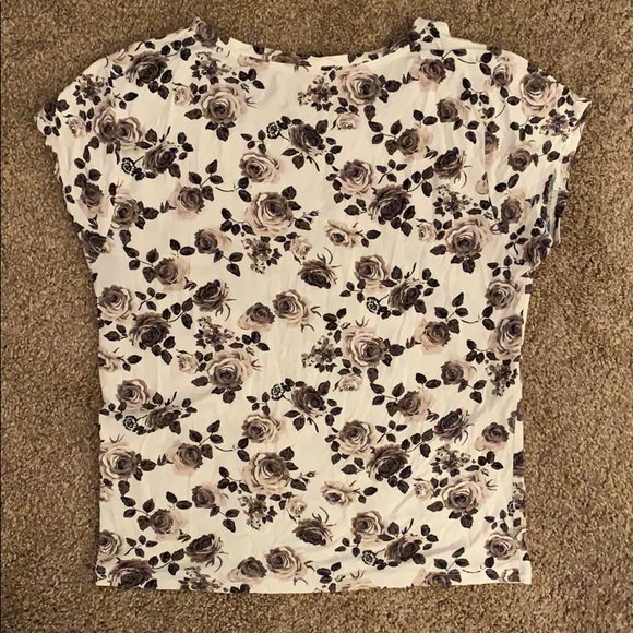 Forever 21 White & Brown Floral T-Shirt - Picture 2 of 3
